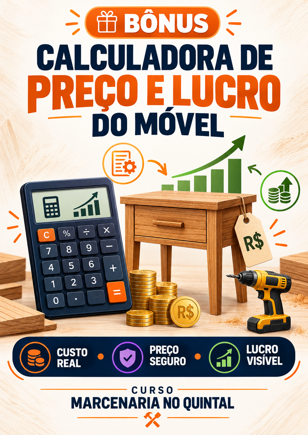 Capa da Calculadora de Preço e Lucro do Móvel